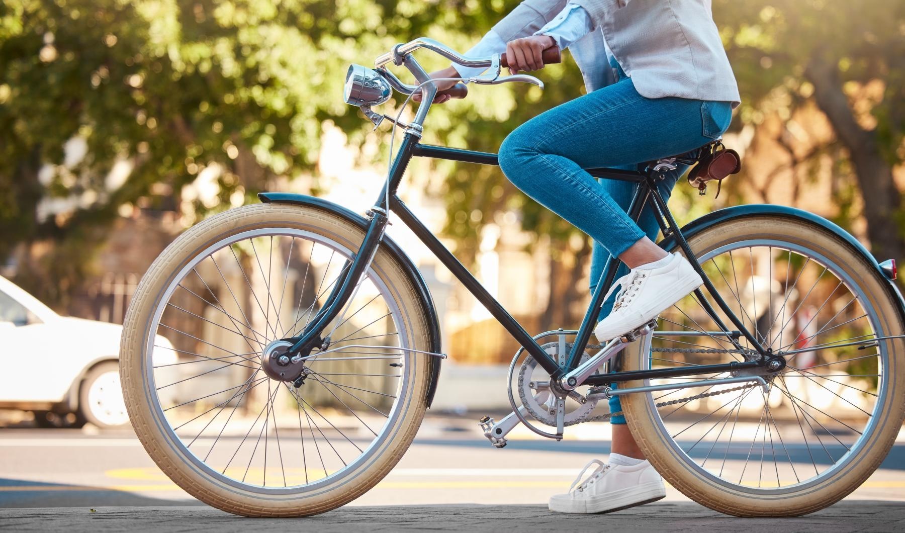 a person riding a bicycle